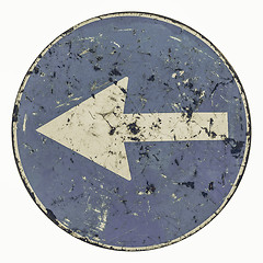 Image showing Vintage looking Keep left sign isolated