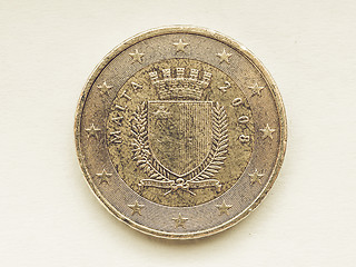 Image showing Vintage Maltese Euro coin