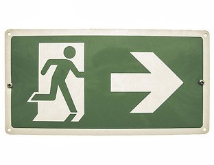 Image showing Vintage looking Fire exit sign