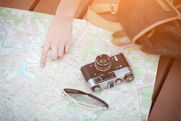 Image showing Girl searching road