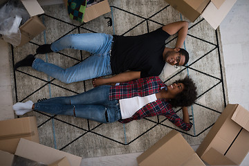 Image showing Top view of attractive young African American couple