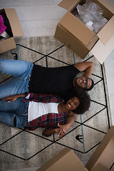 Image showing Top view of attractive young African American couple