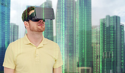 Image showing man in virtual reality headset or 3d glasses