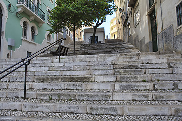 Image showing Old stairs in Lisbon 