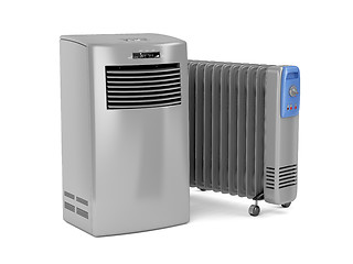 Image showing Portable air conditioner and oil-filled heater