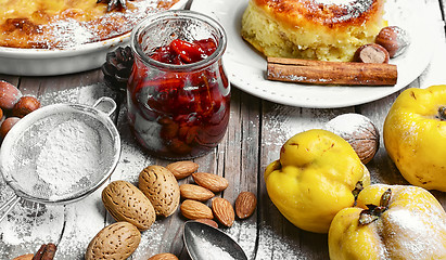 Image showing Homemade cake with quince