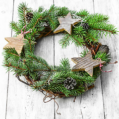 Image showing Xmas background with wreath Christmas