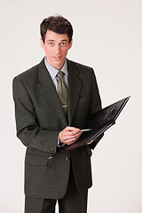 Image showing Young Emotional Man In A Business Suit