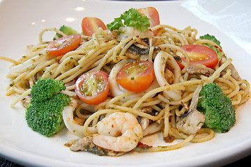 Image showing Seafood pasta