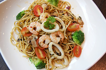 Image showing Seafood pasta