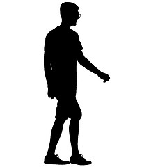 Image showing Black silhouettes man on white background. illustration