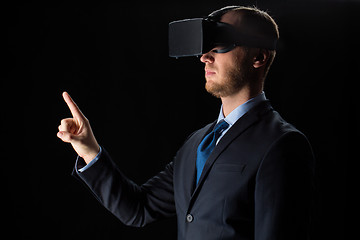 Image showing businessman in virtual reality glasses or headset