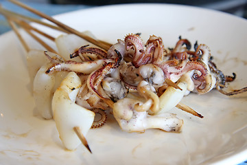 Image showing Squid skewers