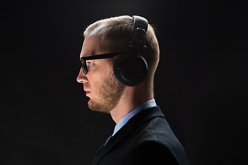 Image showing businessman in headphones