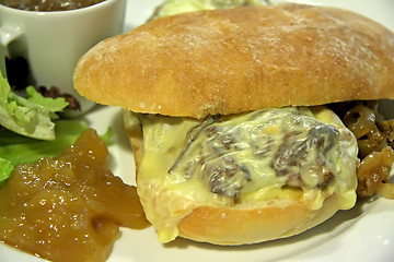 Image showing Cheese steak sandwich