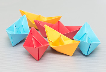 Image showing origami boats