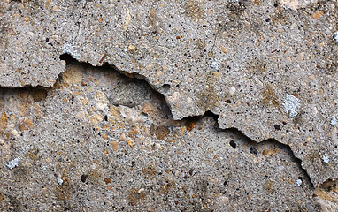 Image showing Chipped and broken smooth concrete surface