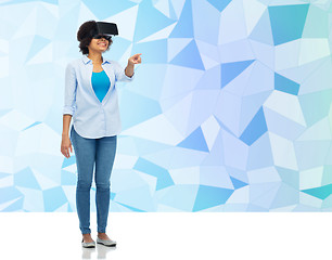 Image showing woman in virtual reality headset or 3d glasses