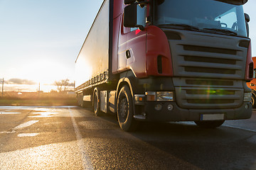 Image showing close up of truck on parking