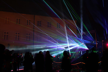 Image showing Colourful Laser show rays stream