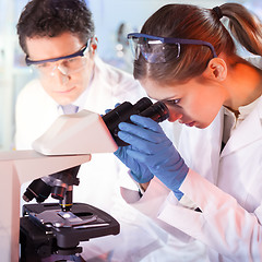 Image showing Life scientist researching in genetic laboratory.