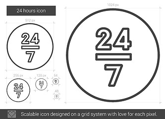 Image showing Twenty four hours line icon.