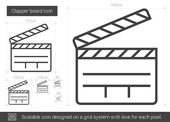 Image showing Clapper board line icon.