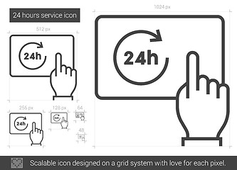 Image showing Twenty four hours service line icon.