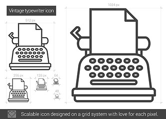 Image showing Vintage typewriter line icon.