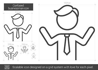 Image showing Confused businessman line icon.