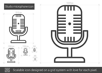 Image showing Studio microphone line icon.