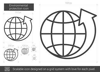 Image showing Environmental protection line icon.