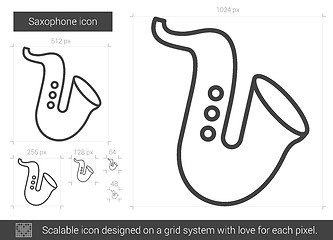 Image showing Saxophone line icon.