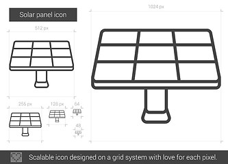 Image showing Solar panel line icon.