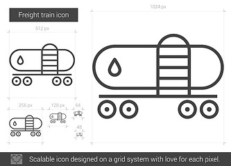 Image showing Freight train line icon.