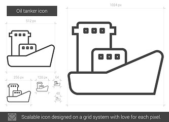 Image showing Oil tanker line icon.