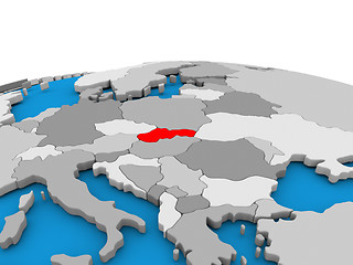 Image showing Slovakia on globe in red