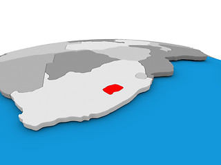 Image showing Lesotho on globe in red