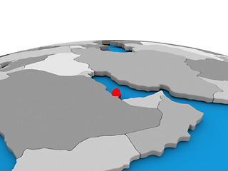 Image showing Qatar on globe in red