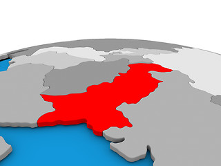 Image showing Pakistan on globe in red