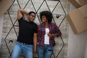 Image showing Top view of attractive young African American couple