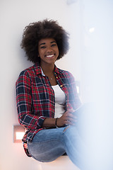 Image showing black woman using her electronic tablet