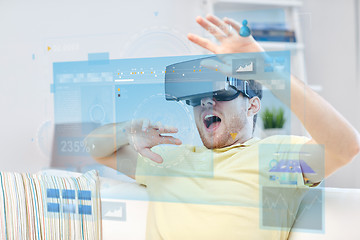 Image showing young man in virtual reality headset or 3d glasses