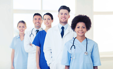 Image showing group of happy doctors at hospital