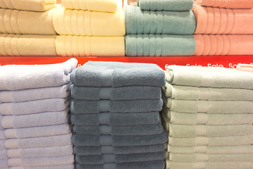 Image showing towels on shelves