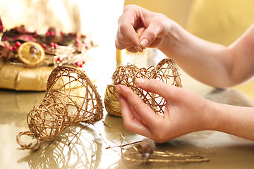 Image showing Manufacture of toys decorations, wooden bells