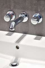 Image showing Modern bathroom taps