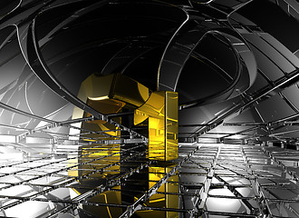 Image showing number one in abstract futuristic space - 3d rendering