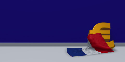 Image showing euro symbol and french flag - 3d illustration
