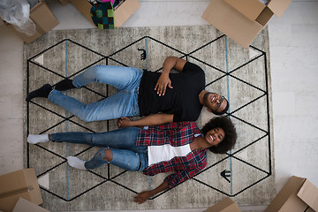 Image showing Top view of attractive young African American couple